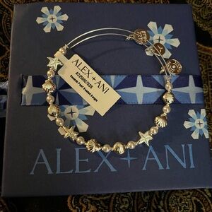 Alex and Ani Silver Ocean Charm Bracelet